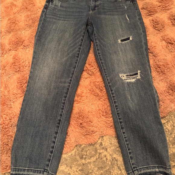 Talbots Women's Blue Distressed Ankle Jeans - Picture 3 of 6